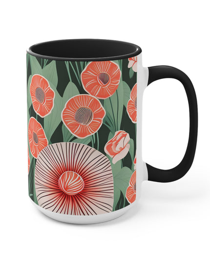 Art Deco Flowers, Ceramic Mug - Perfect for Coffee, Tea, and More!