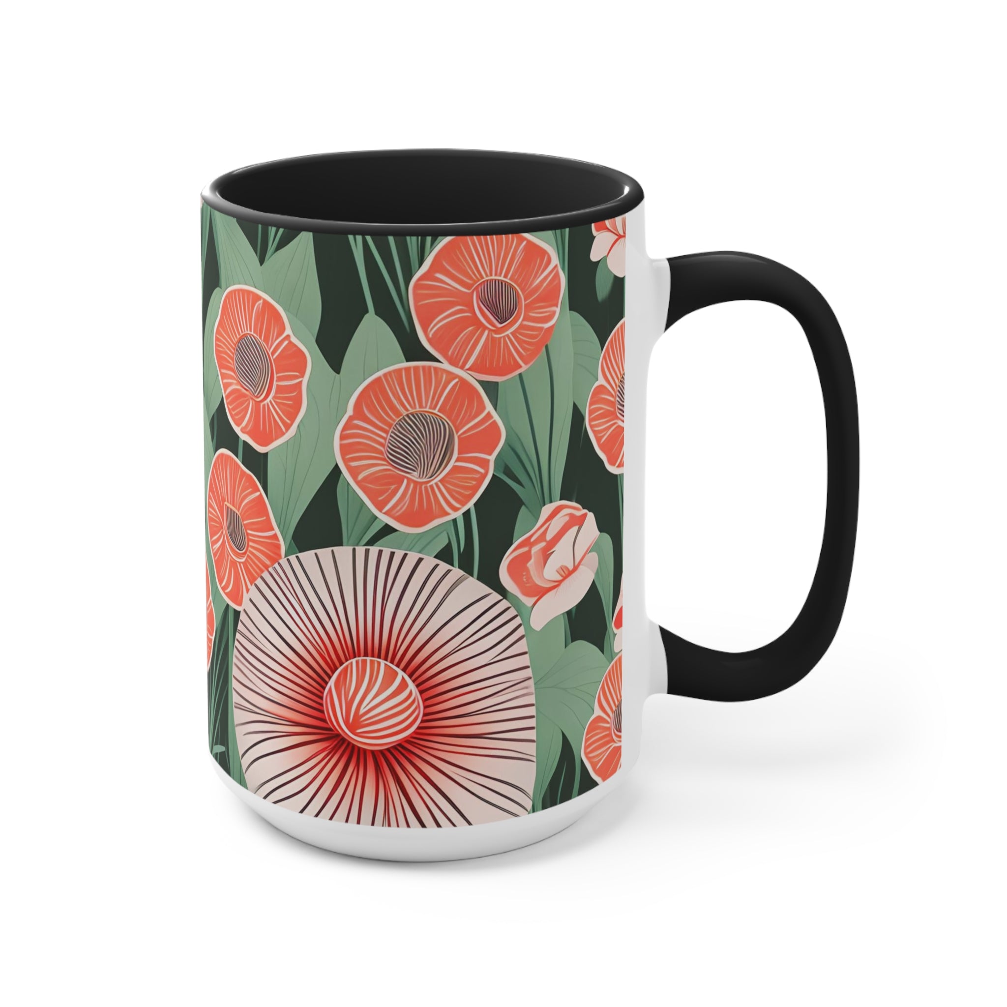 Art Deco Flowers, Ceramic Coffee Mug