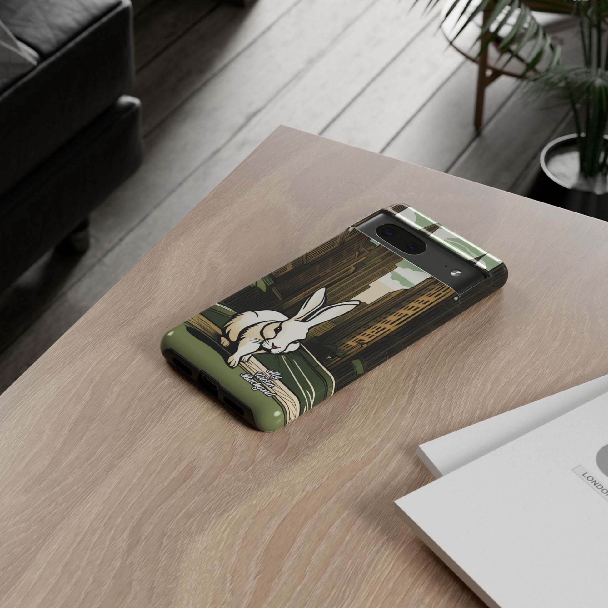 White Rabbit on a City Street, Cell Phone Case - Apple, Samsung, Google Pixel