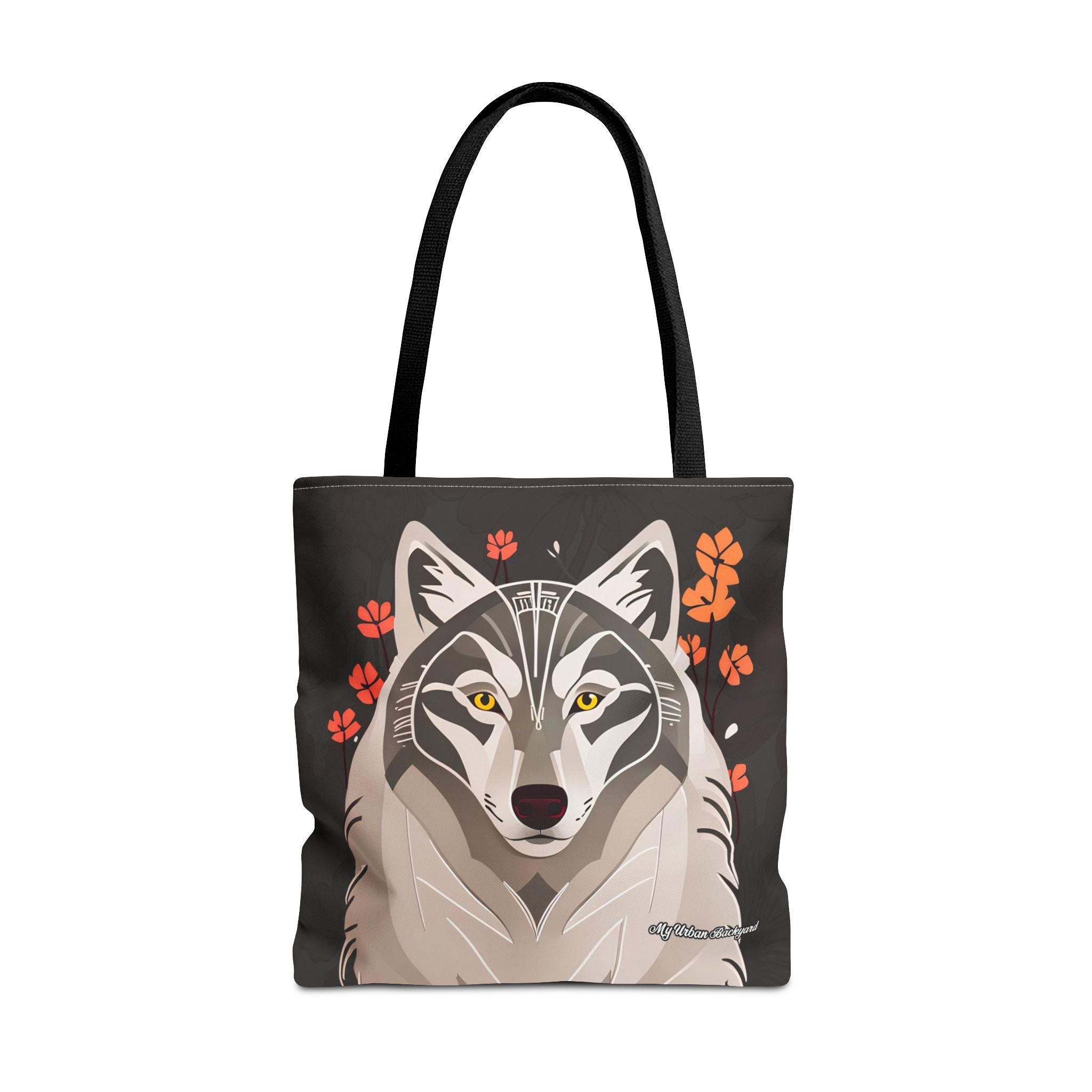 Art Deco Wolf Tote Bag with Cotton Handles For Everyday Use, 3 Sizes