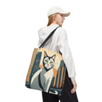 Art Deco Urban Cat Tote Bag