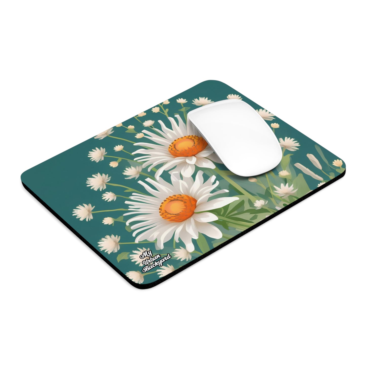 White Flowers, Computer Mouse Pad - for Home or Office