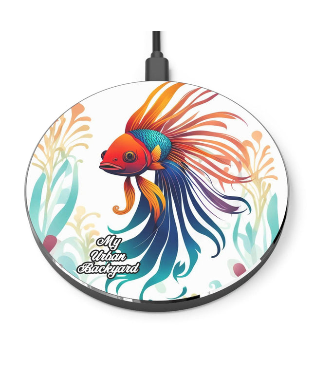 Cell Phone Wireless Charger, iPhone and Android, Colorful Betta Fish