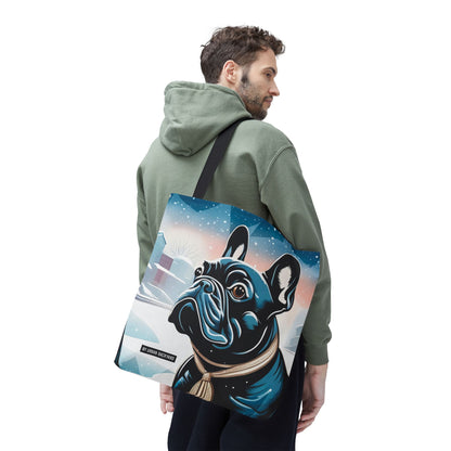 Winter French Bulldog Tote Bag