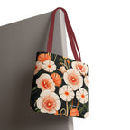 Art Deco Flowers Tote Bag with Cotton Handles For Everyday Use, 3 Sizes