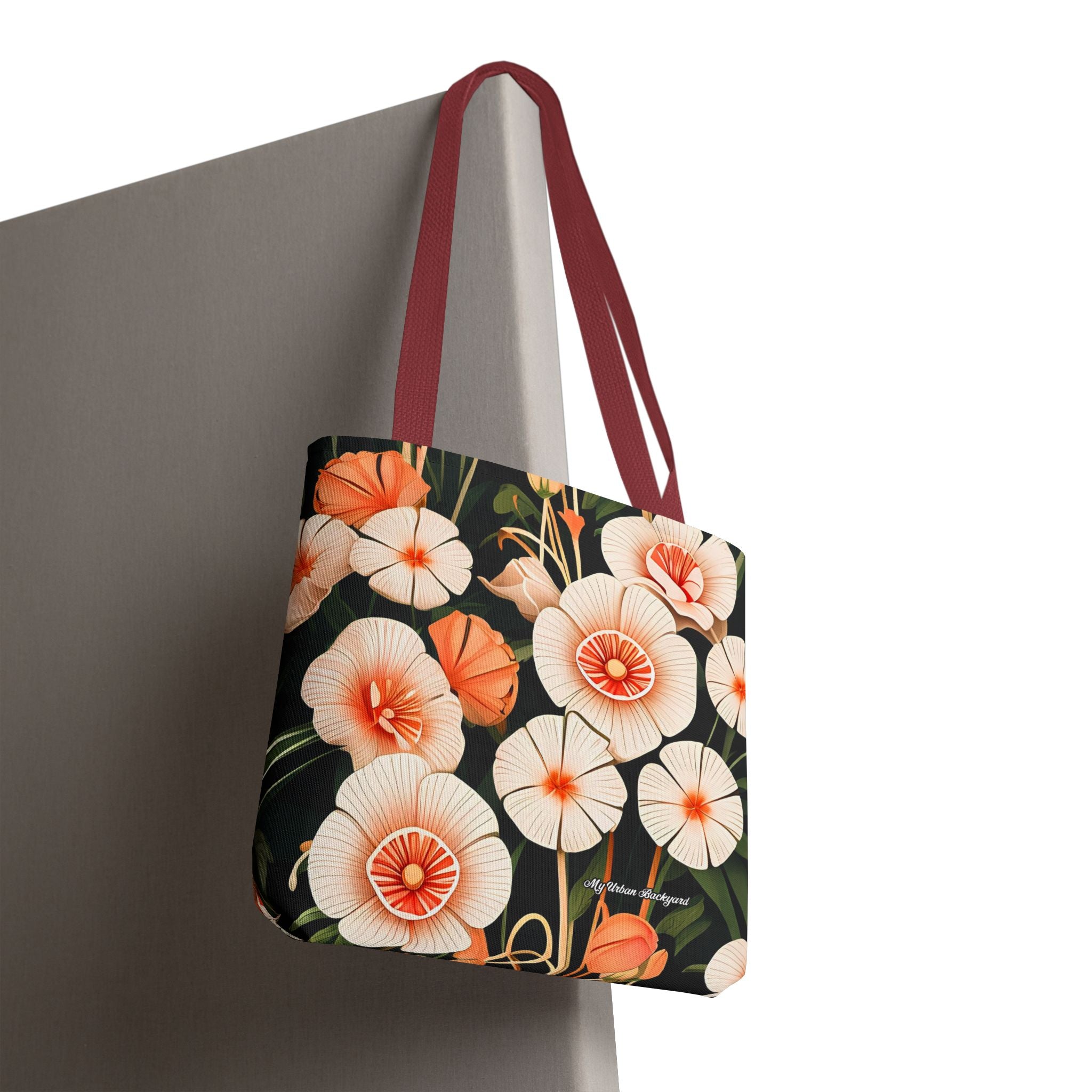 Art Deco Flowers Tote Bag with Cotton Handles For Everyday Use, 3 Sizes
