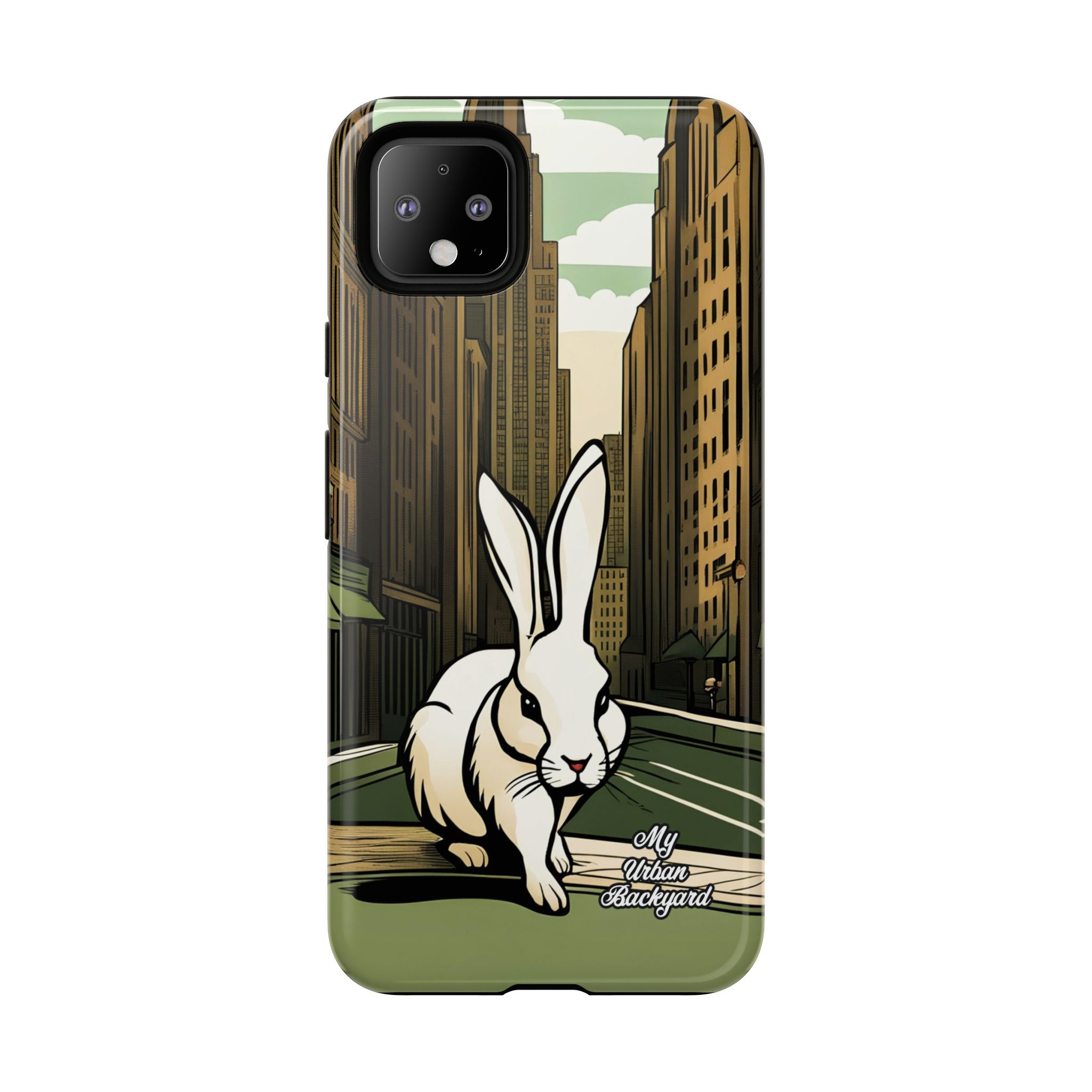 White Rabbit on a City Street, Cell Phone Case - Apple, Samsung, Google Pixel