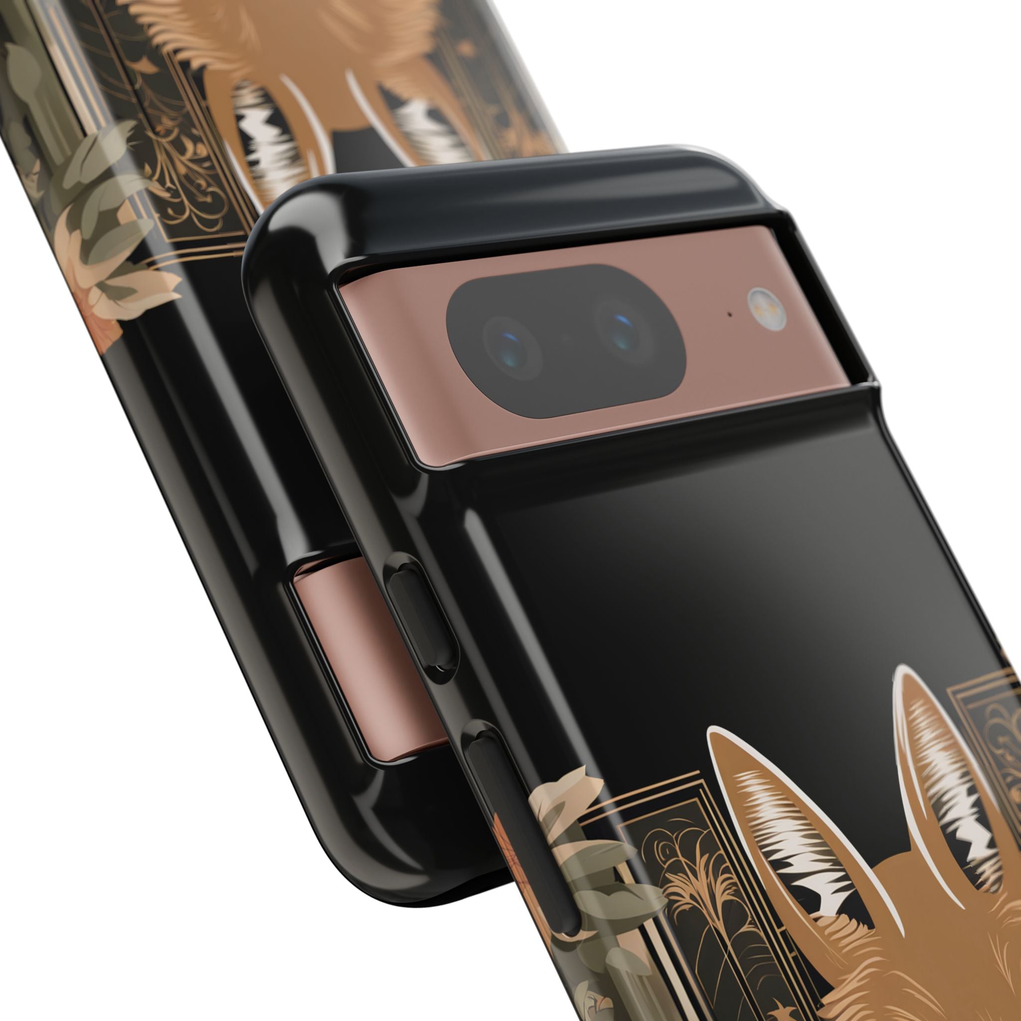 Art Deco Coyote with Flower, Cell Phone Case - Apple, Samsung, Google Pixel