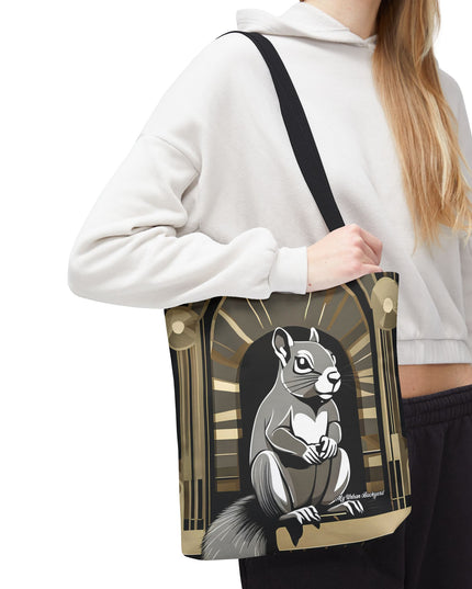 Art Deco Squirrel, Tote Bag with Cotton Handles For Everyday Use, 3 Sizes