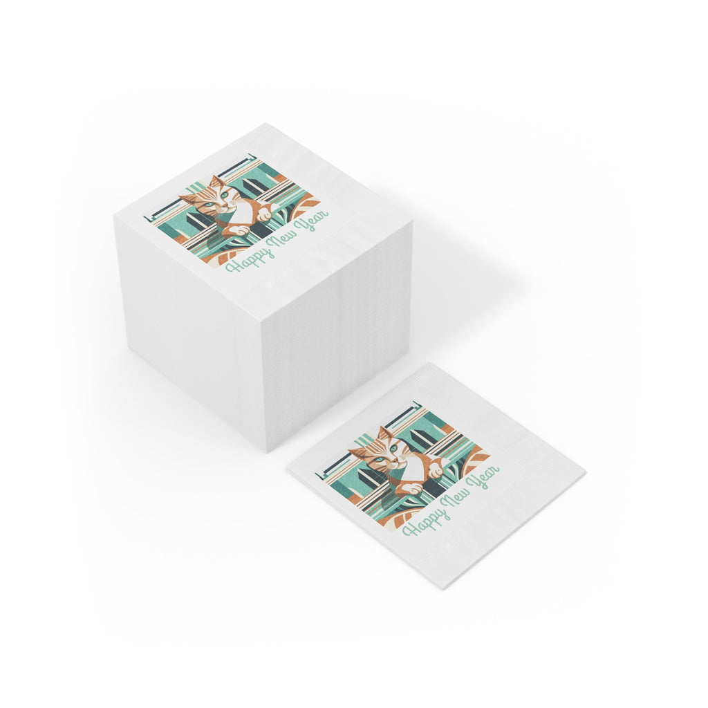 Art Deco Tabby — New Year Napkins