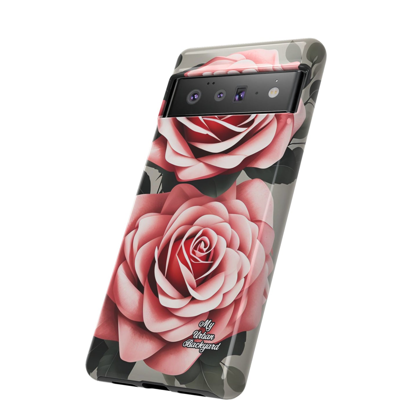 Pink Rose Flowers, Cell Phone Case - Apple, Samsung or Google Pixel