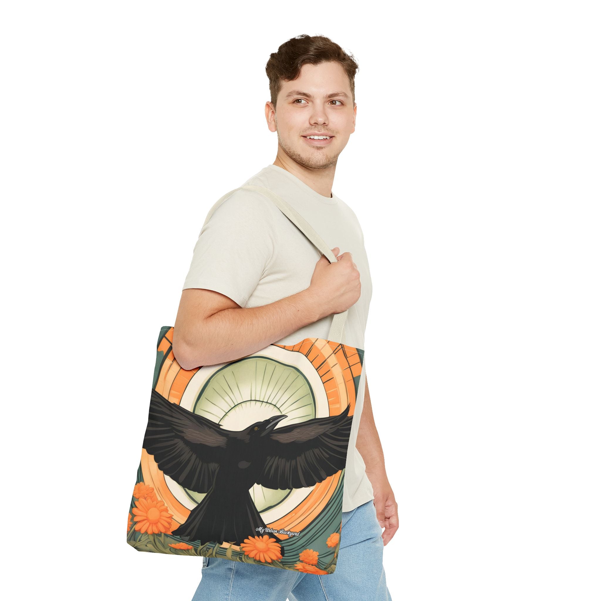 Flying Crow Tote Bag with Cotton Handles For Everyday Use, 3 Sizes