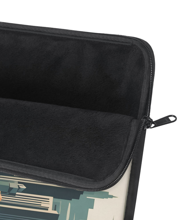 Flowers and a City, Laptop Carrying Case, Top Loading Sleeve for School or Work