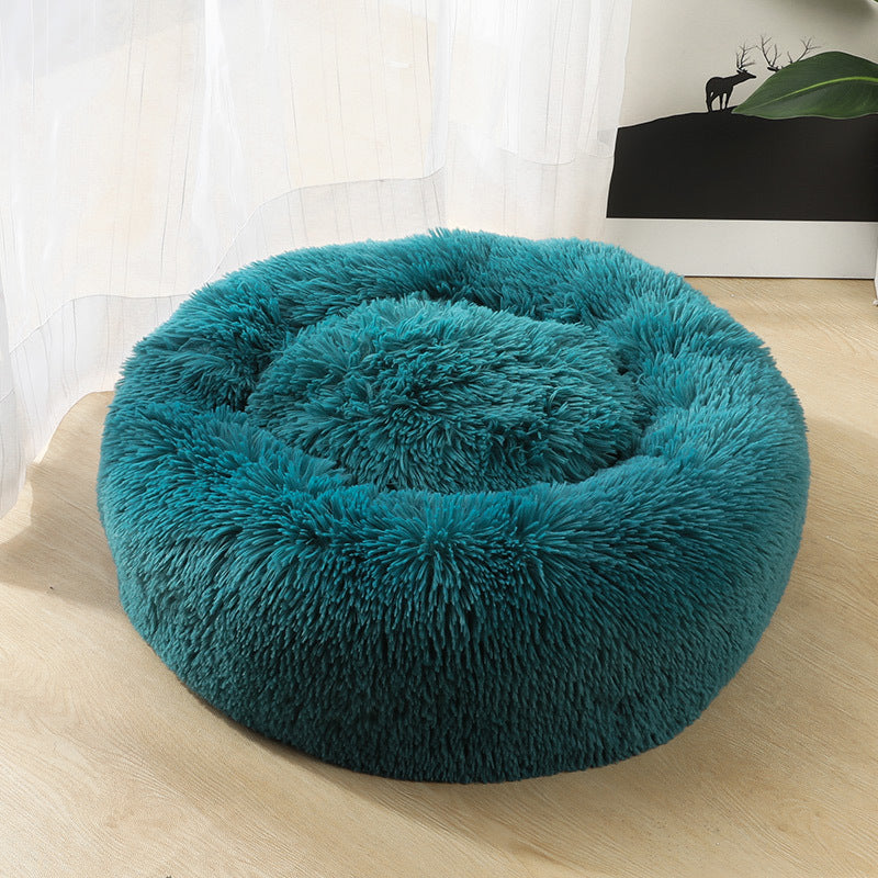 Nest Bed For Small Dogs and Cats, Round Plush Pet Bed