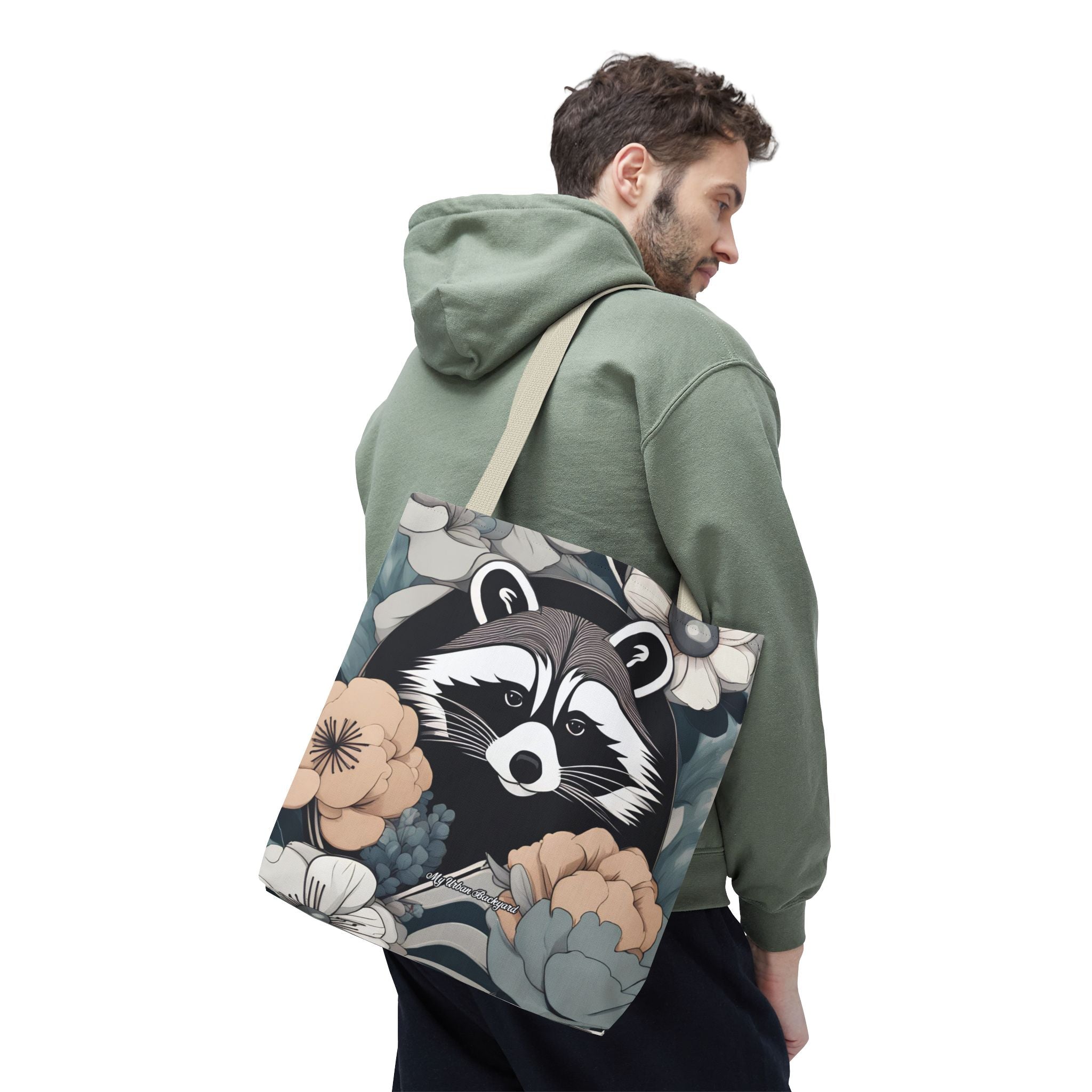 Rocco Pawsley, Raccoon Tote Bag with Cotton Handles For Everyday Use, 3 Sizes