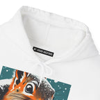 Winter Squirrel, Unisex Hoodie w Front Pocket