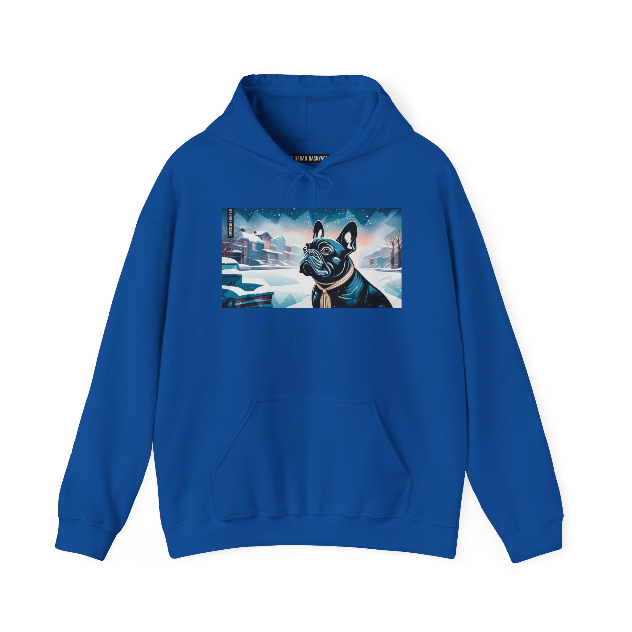 French Bulldog Hoodie w Front Pocket - Cozy, Unisex, Heavy Blend Sweatshirt