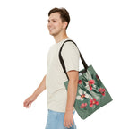 White and Red Wildflowers Tote Bag with Cotton Handles For Everyday Use, 3 Sizes