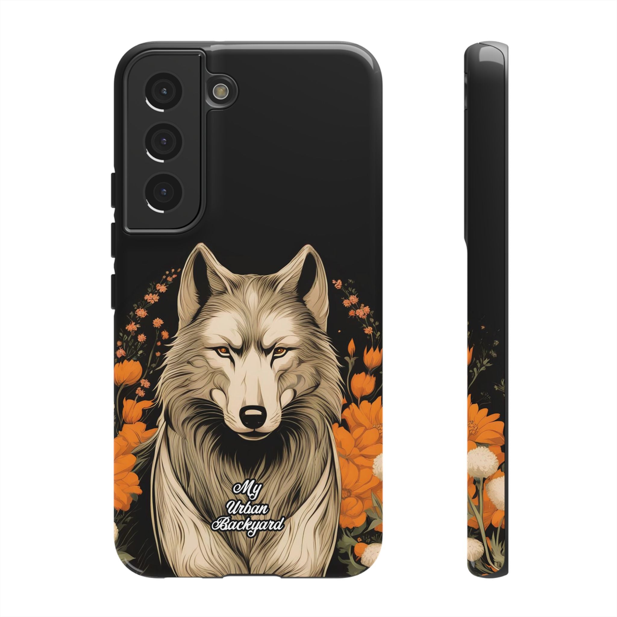 Wolf with Flowers, Animal Cell Phone Case - Apple, Samsung, Google Pixel