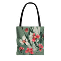 White and Red Wildflowers Tote Bag with Cotton Handles For Everyday Use, 3 Sizes