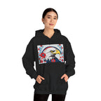Bald Eagle w Flowers, Unisex Hoodie w Front Pocket