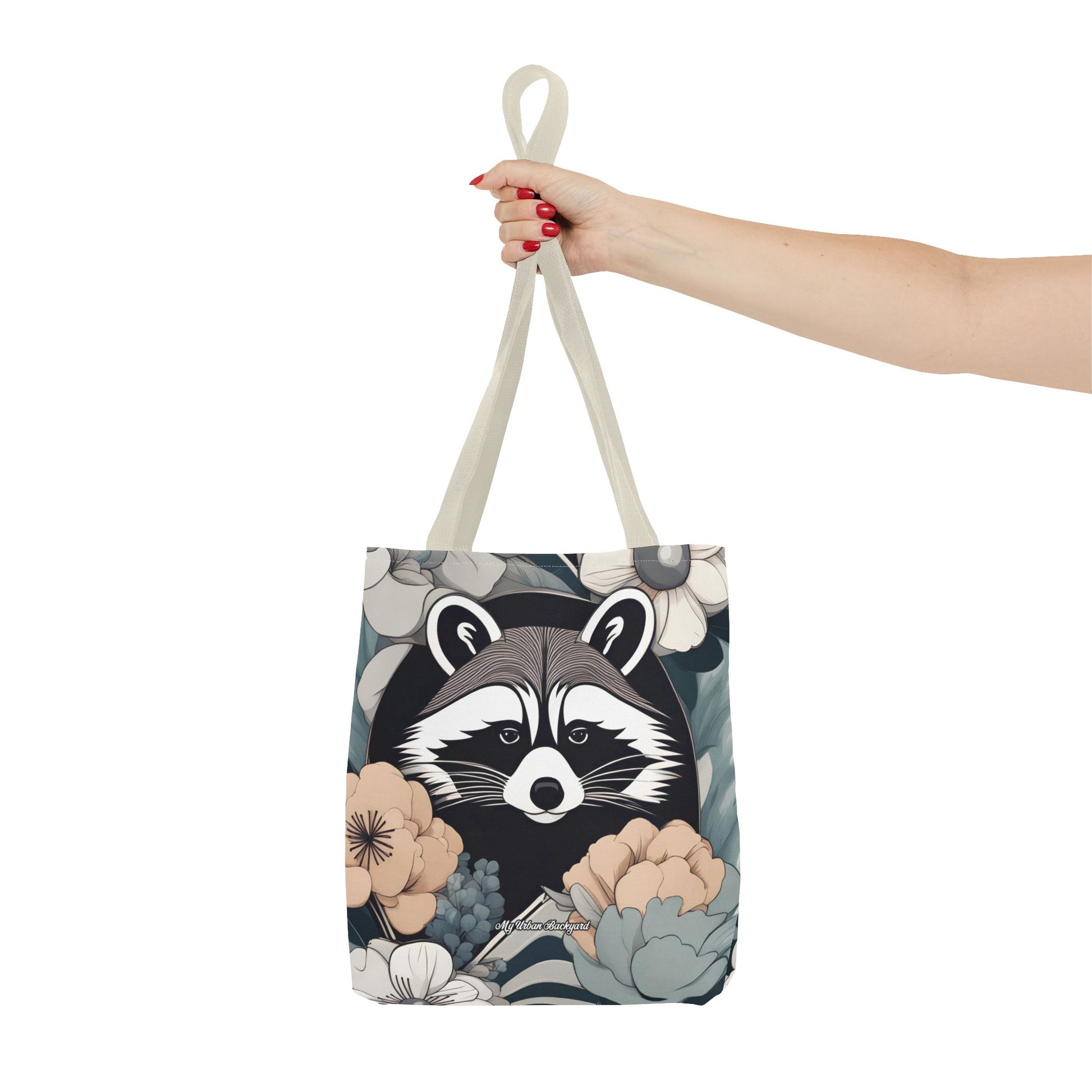 Rocco Pawsley, Raccoon Tote Bag with Cotton Handles For Everyday Use, 3 Sizes