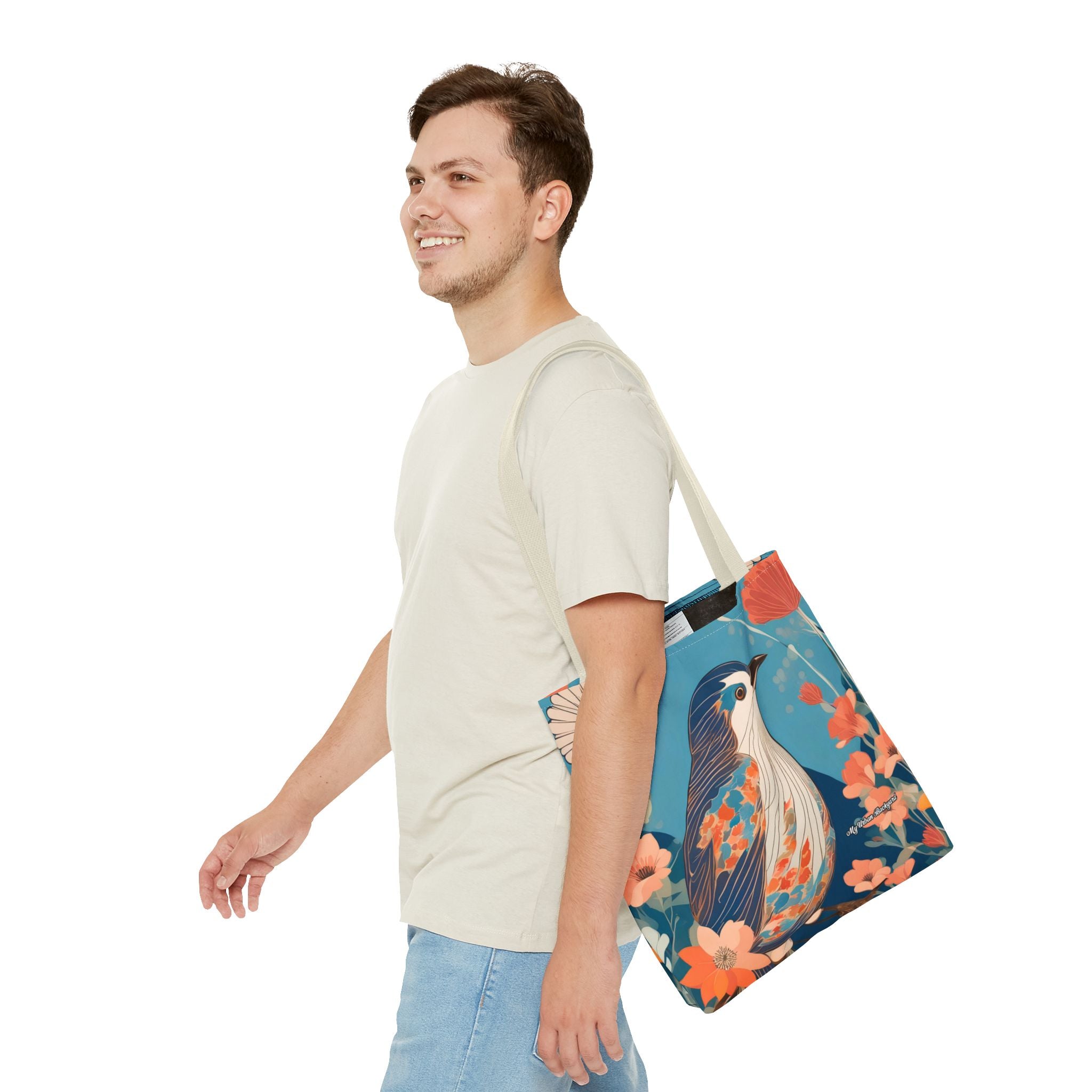 Colorful Bird Tote Bag with Cotton Handles For Everyday Use, 3 Sizes