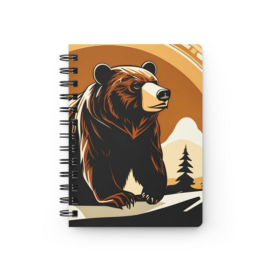 Art Deco Bear Adventure Spiral Journal