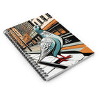 Pigeon on a City Street, Spiral Notebook Writing Journal - 118 Ruled Pages