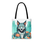 Vincent Blueclaw, Wolf Tote Bag with Cotton Handles For Everyday Use, 3 Sizes