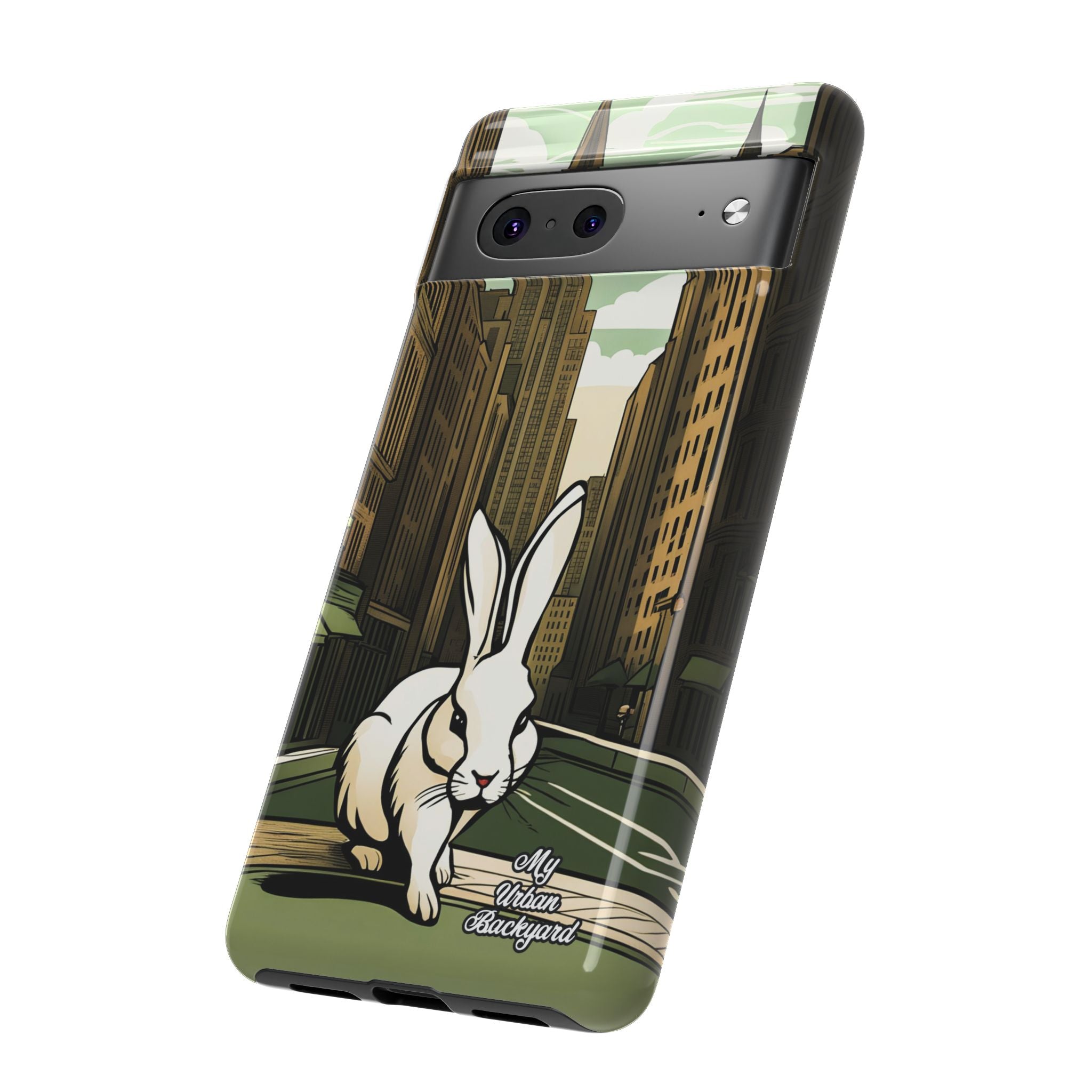 White Rabbit on a City Street, Cell Phone Case - Apple, Samsung, Google Pixel