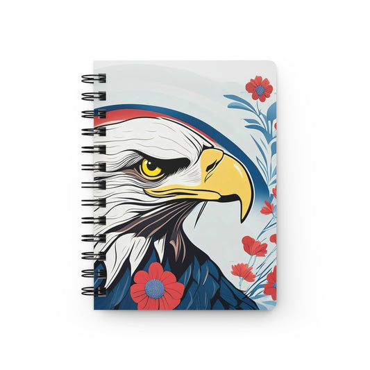 Bald Eagle and Flowers Spiral Journal
