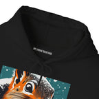 Winter Squirrel, Unisex Hoodie w Front Pocket