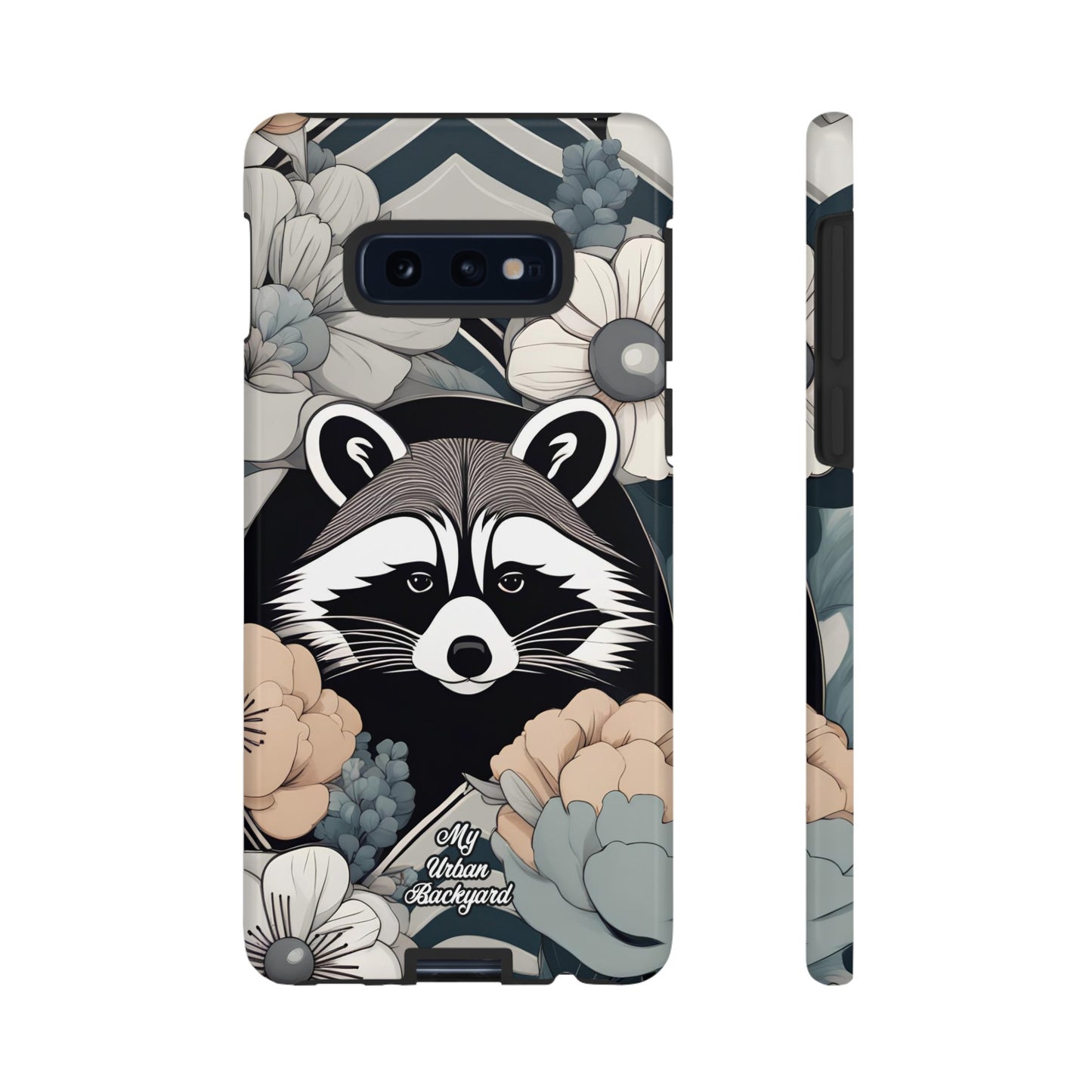 Art Deco Raccoon with Flowers, Cell Phone Case - Apple, Samsung, or Google Pixel