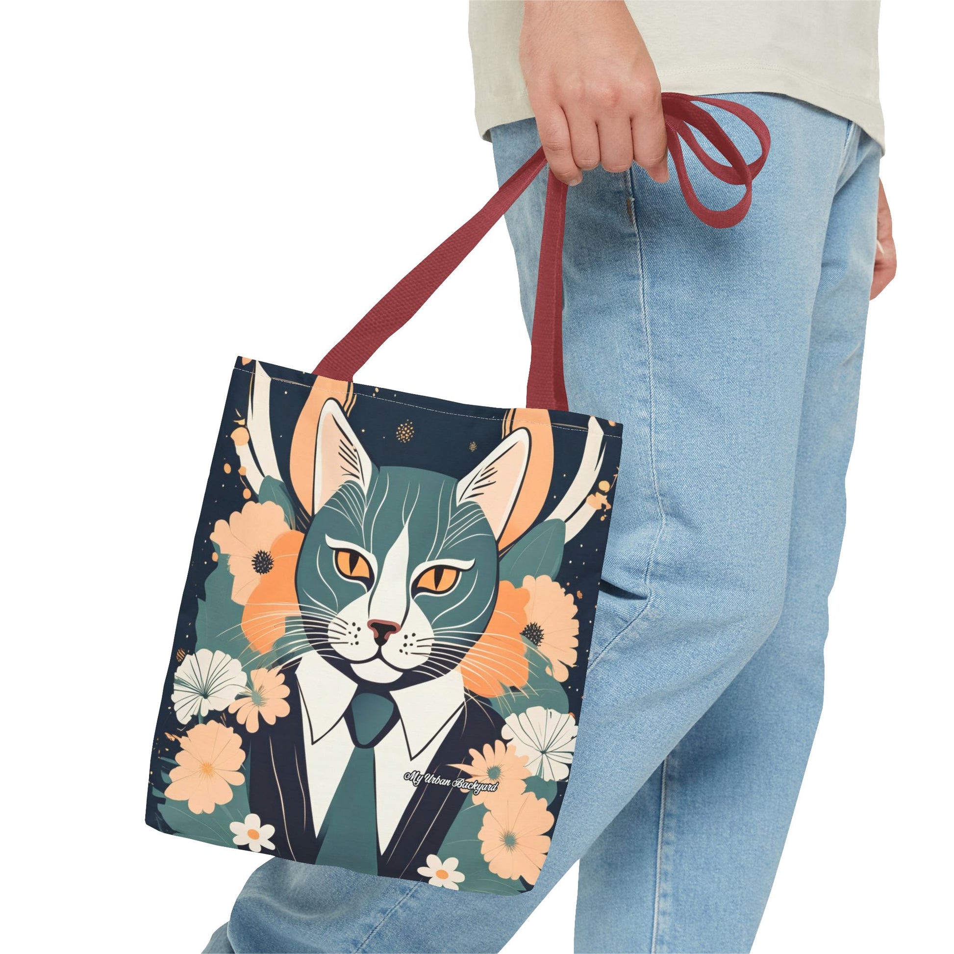 Simon Whiskerford, Cat Tote Bag with Cotton Handles For Everyday Use, 3 Sizes