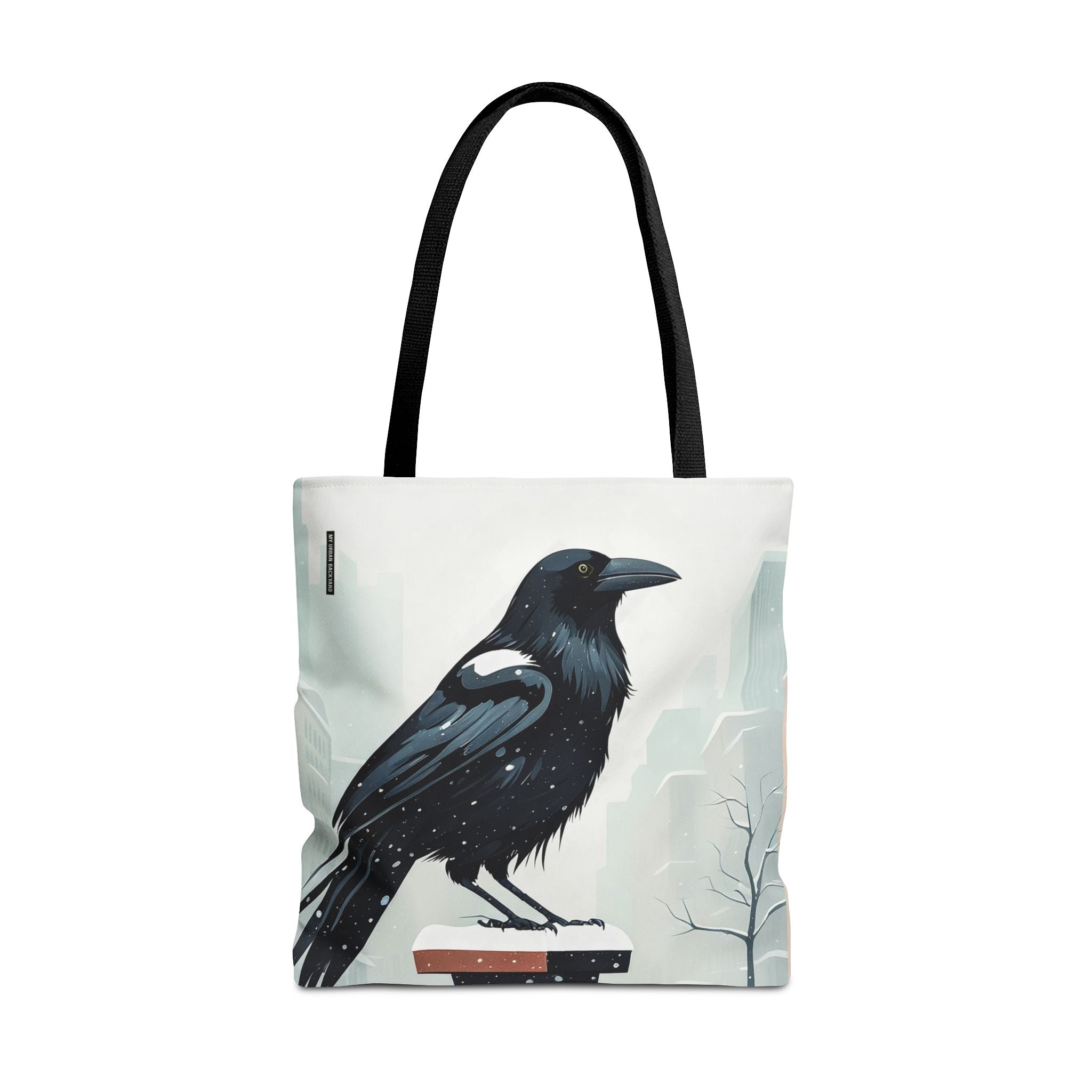 Winter Crow Tote Bag with Cotton Handles For Everyday Use, 3 Sizes