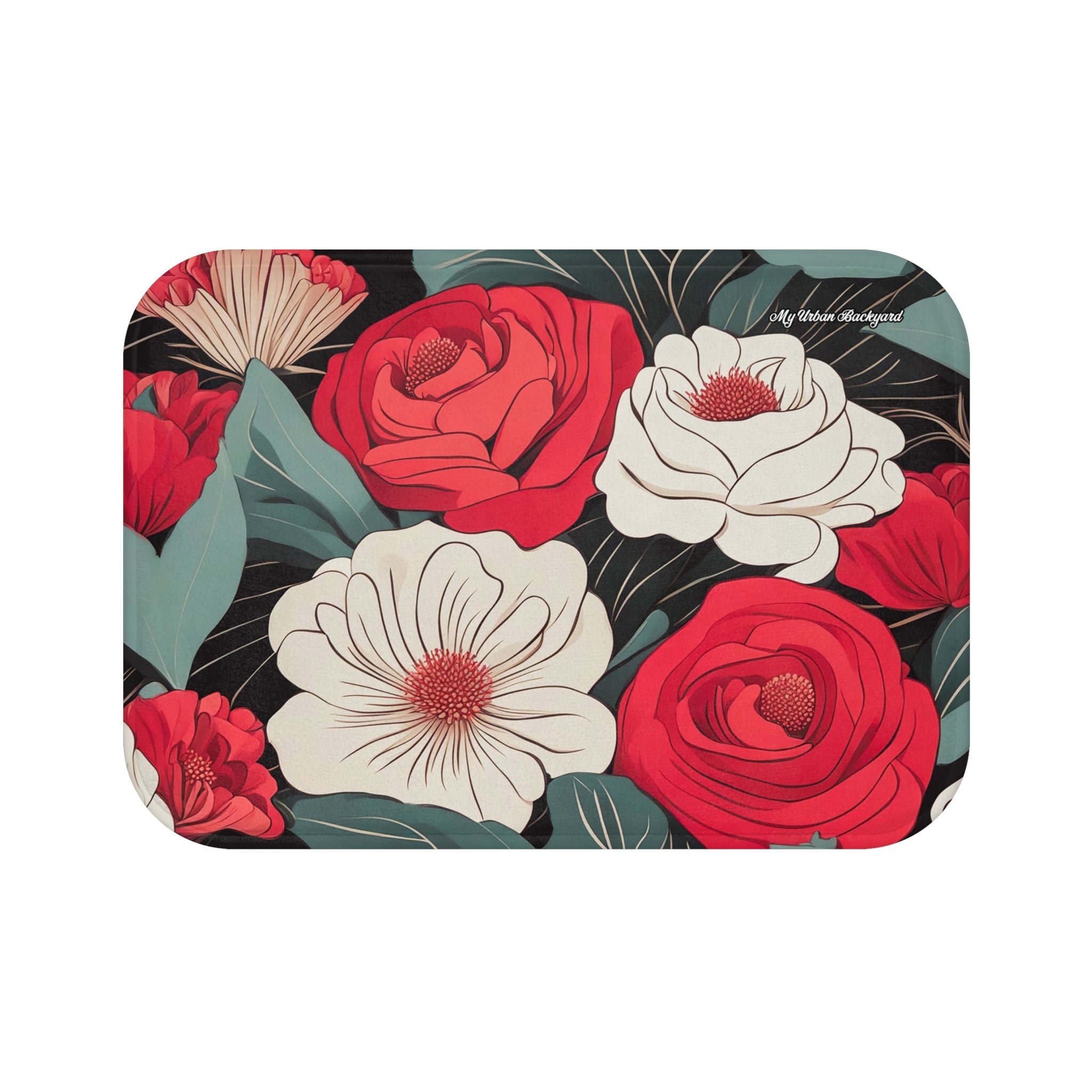 Floral Bath Mat, Vibrant Home Decor, Bathroom Accessory, Gift for Her, Mother's Day, Floral Design, Housewarming Present