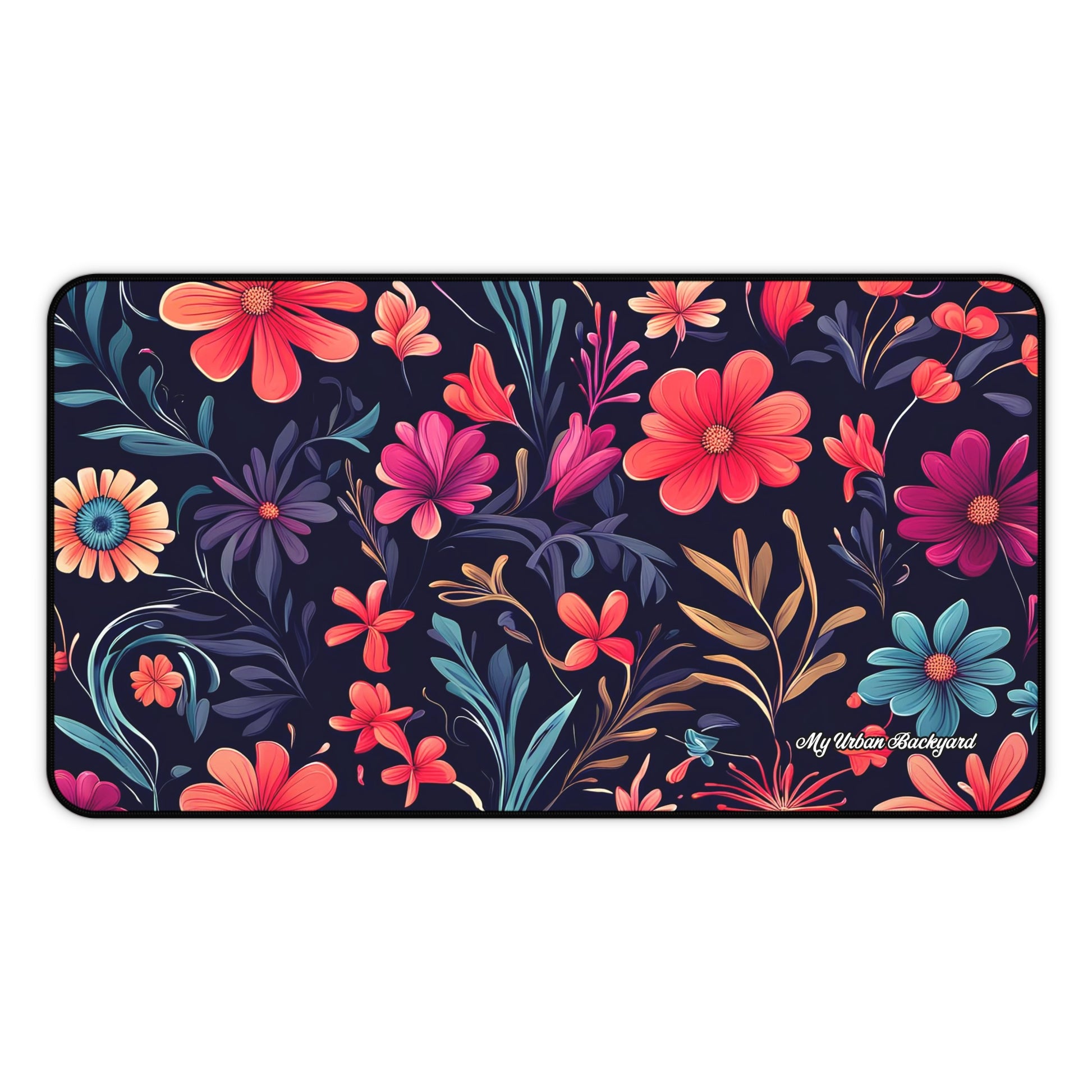 Night Blooming Wildflowers Desk Mat - Vibrant Desk Accessories, Office Decor, Gift for Her, Home Office Mat, 3 Sizes