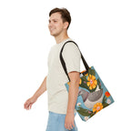 Pigeon and Yellow Flowers Tote Bag with Cotton Handles For Everyday Use, 3 Sizes