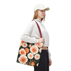 Art Deco Flowers Tote Bag with Cotton Handles For Everyday Use, 3 Sizes