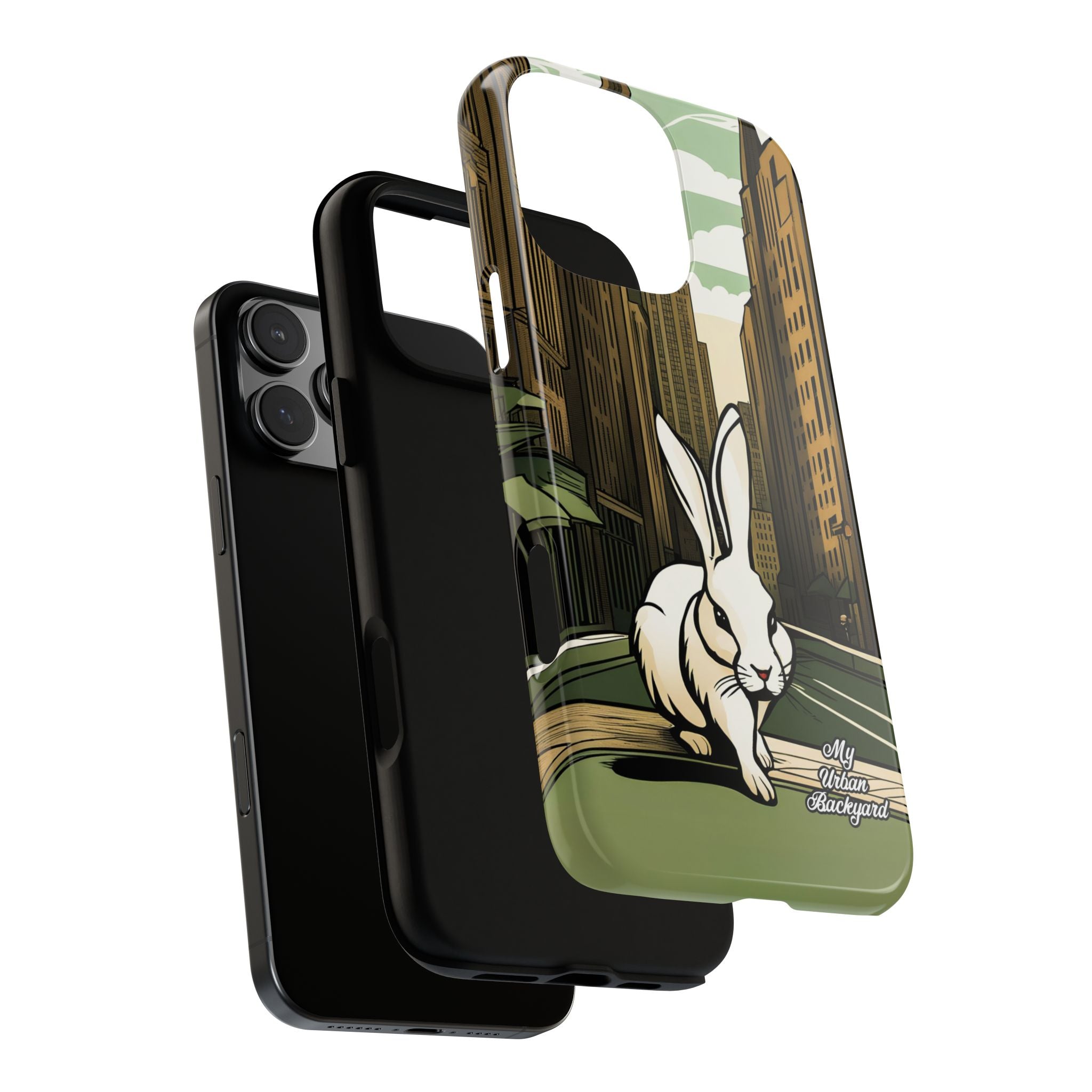 White Rabbit on a City Street, Cell Phone Case - Apple, Samsung, Google Pixel