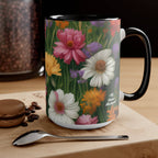 Ceramic Mug for Coffee, Tea, Hot Cocoa. Home/Office, Wildflower Field