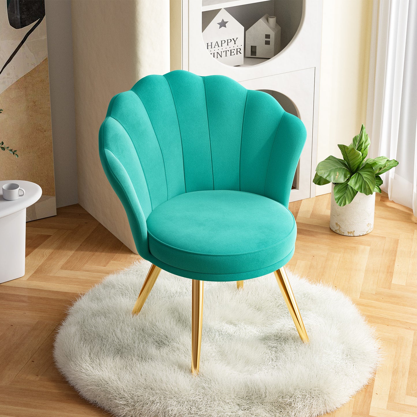 Elegant Velvet Chair, Soft Padded 18.5” Wide Seat