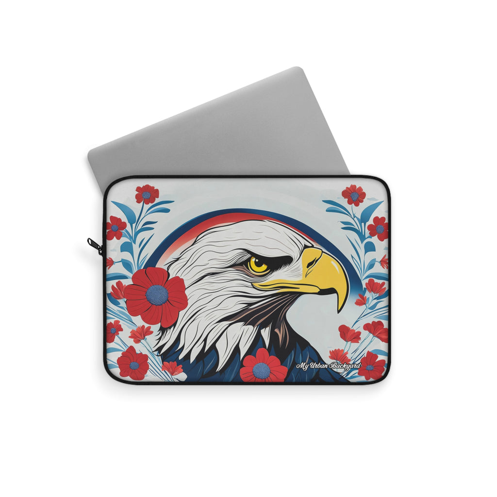 Bald Eagle Soft Laptop Sleeve, Stylish Computer Case, Gift for Students, Unique Tech Accessory, Patriotic Design