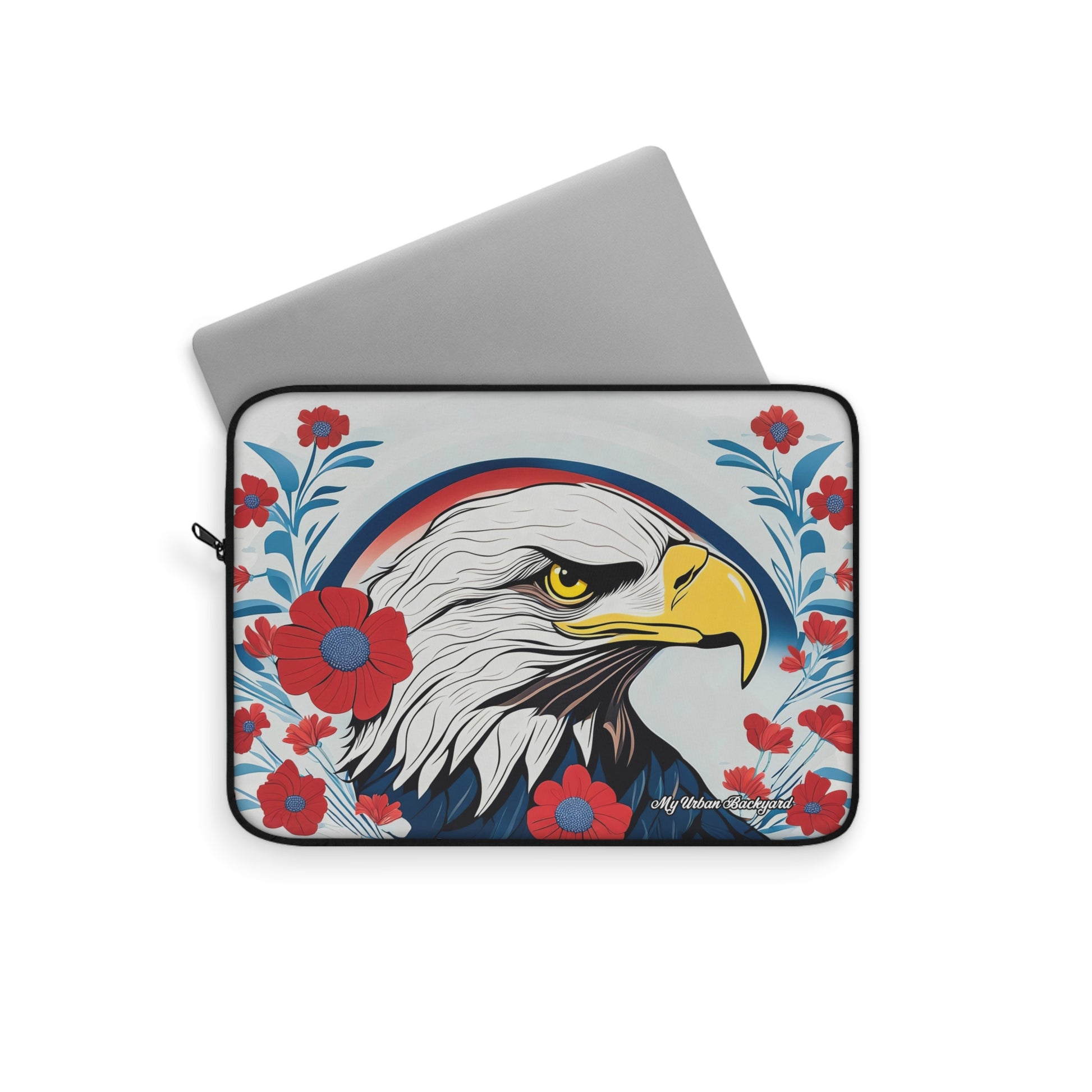Bald Eagle Soft Laptop Sleeve, Stylish Computer Case, Gift for Students, Unique Tech Accessory, Patriotic Design