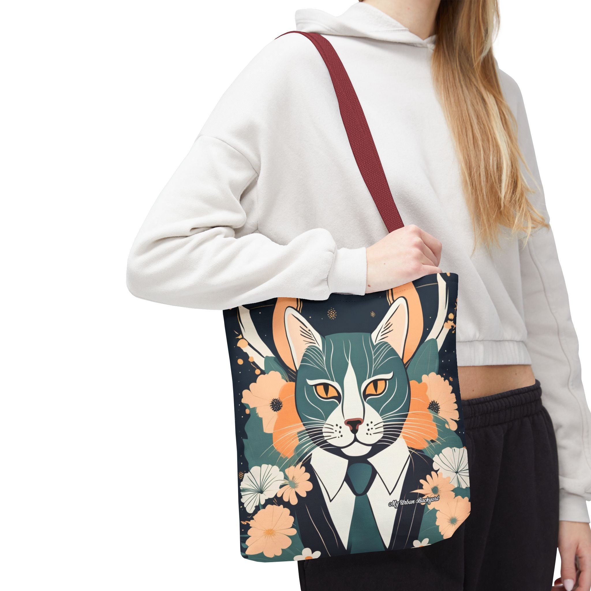 Simon Whiskerford, Cat Tote Bag with Cotton Handles For Everyday Use, 3 Sizes