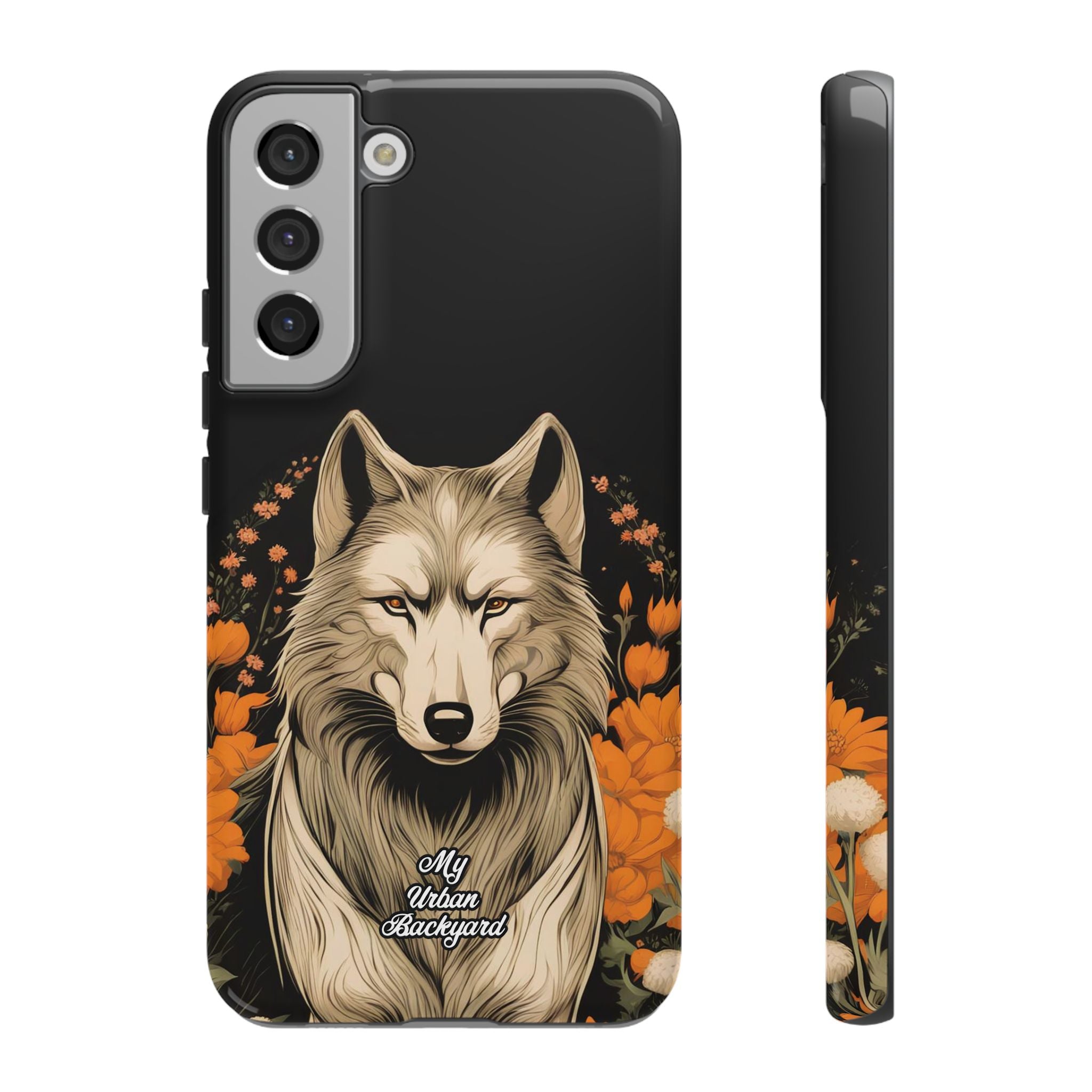 Wolf with Flowers, Animal Cell Phone Case - Apple, Samsung, Google Pixel