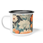 Orange and White Flowers, Enamel Camping Mug