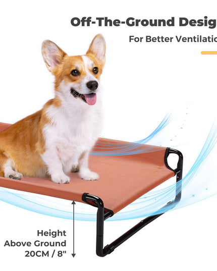 Veehoo Elevated Outdoor Dog Cot - Raised Small Dog Bed with Cooling Mesh, Anti-Slip Feet, Medium Size, CWC2201CP