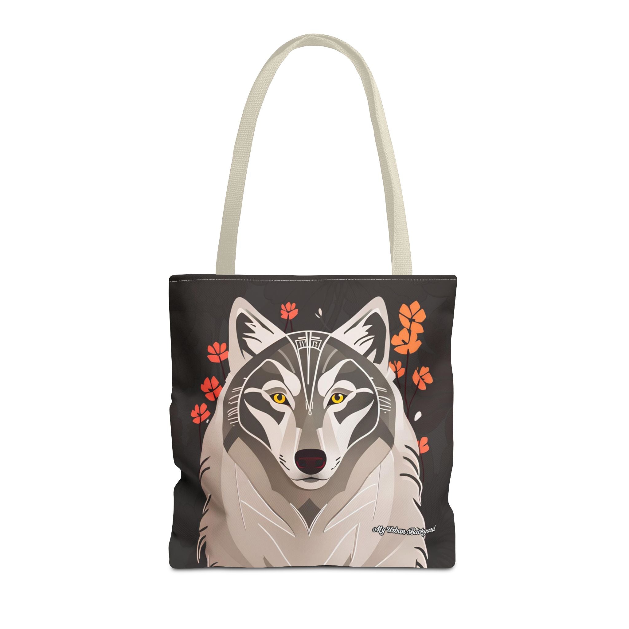 Art Deco Wolf Tote Bag with Cotton Handles For Everyday Use, 3 Sizes